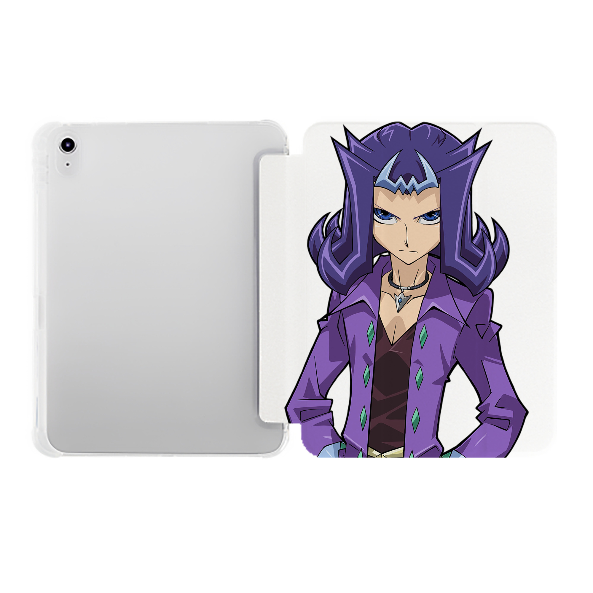 （画像用） 遊☆戯☆王 Yu-Gi-Oh! IPad ケース ペン収納付き 三つ折りスタンド PUレザー×シリコン 対応機種9.5/10.5/10.9インチ